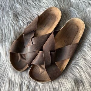 Birkenstock style Spain Autenti leather slippers